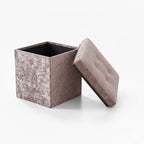 Crushed Velvet Square Storage Box with Lid Elegant Organizer for Any Room