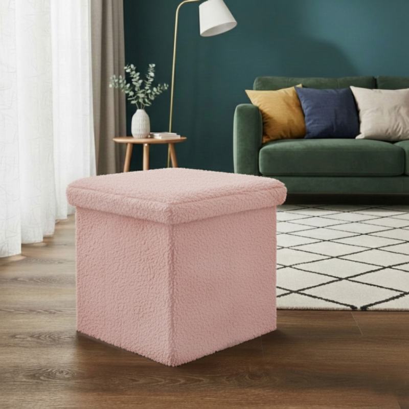 Teddy Soft Square Storage Box with Lid Elegant Organizer for Any Room