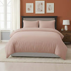 Embossed Stripe Duvet Cover Soft Microfibre Bedding with Pillowcases