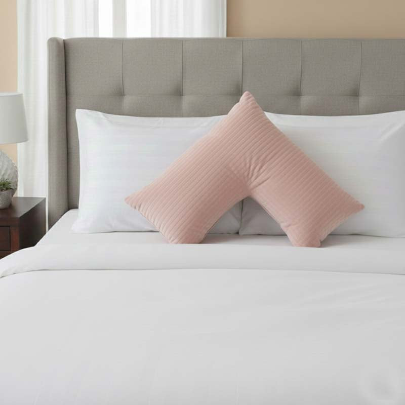 Microfibre Soft Touch V Shape Satin Stripe Pillowcase