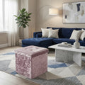 Crushed Velvet Square Storage Box with Lid Elegant Organizer for Any Room