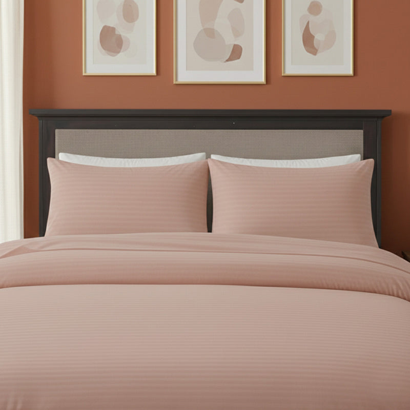 Microfibre Soft Touch Satin Stripe Housewife Pillowcase Pair