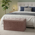 Crushed Velvet Rectangle Storage Box with Lid Elegant Organizer for Any Room