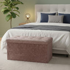 Crushed Velvet Rectangle Storage Box with Lid Elegant Organizer for Any Room