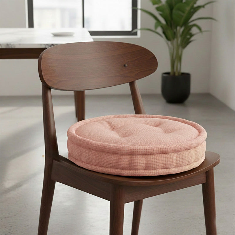 Teddy Fabric Round Booster Cushion Soft Seat Riser Pad for Dining Chair