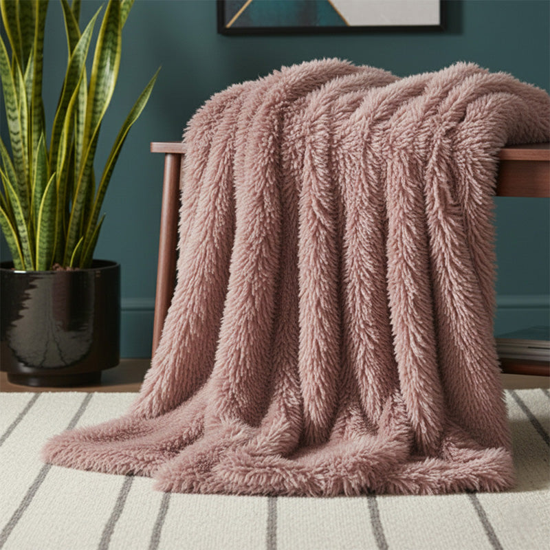 Cuddly Extra Fluffy Throw Ultra Soft Plush Blanket for Sofa Bed Home Decor