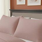 Microfibre Soft Touch Satin Stripe Housewife Pillowcase Pair