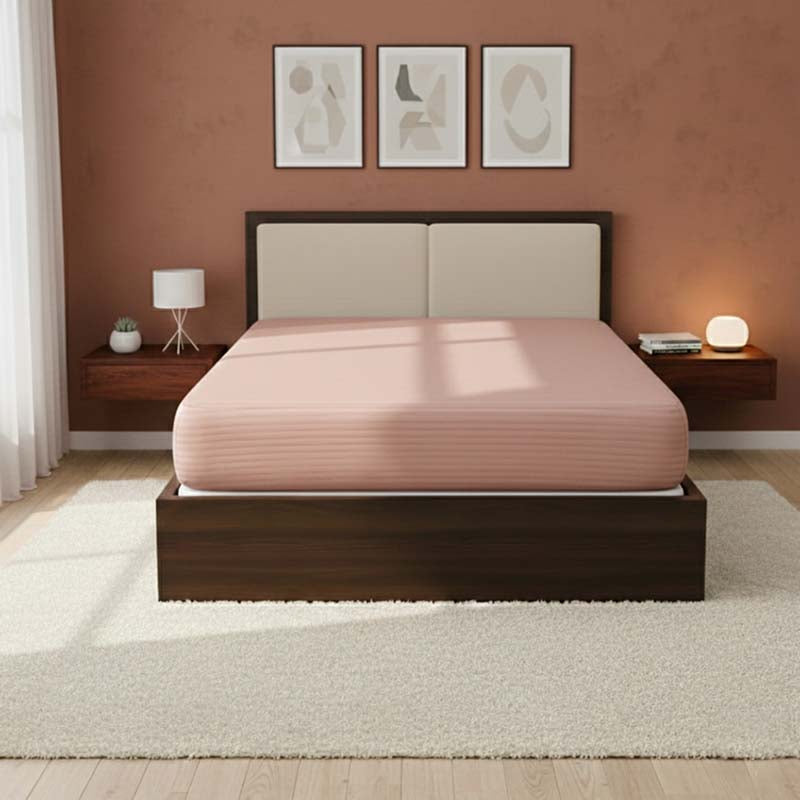 Satin Stripe Soft Touch Fitted Sheet 40cm Extra Deep Skirt Bed Linen