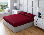 Non Iron Polycotton Plain Dyed Fitted Sheet Extra Deep 25cm Elasticated Skirt