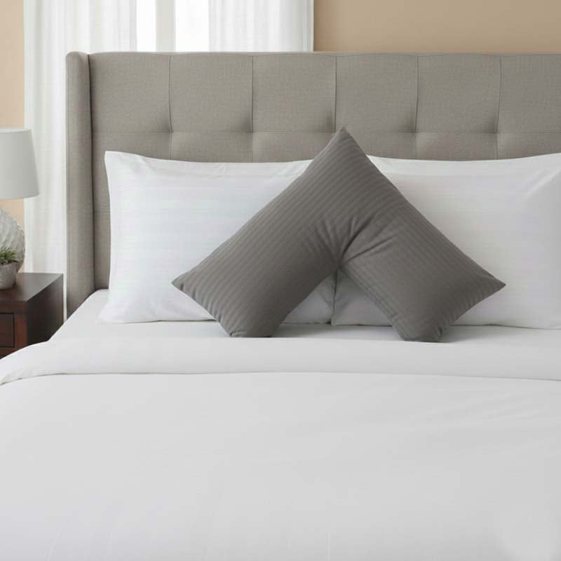 Microfibre Soft Touch V Shape Satin Stripe Pillowcase