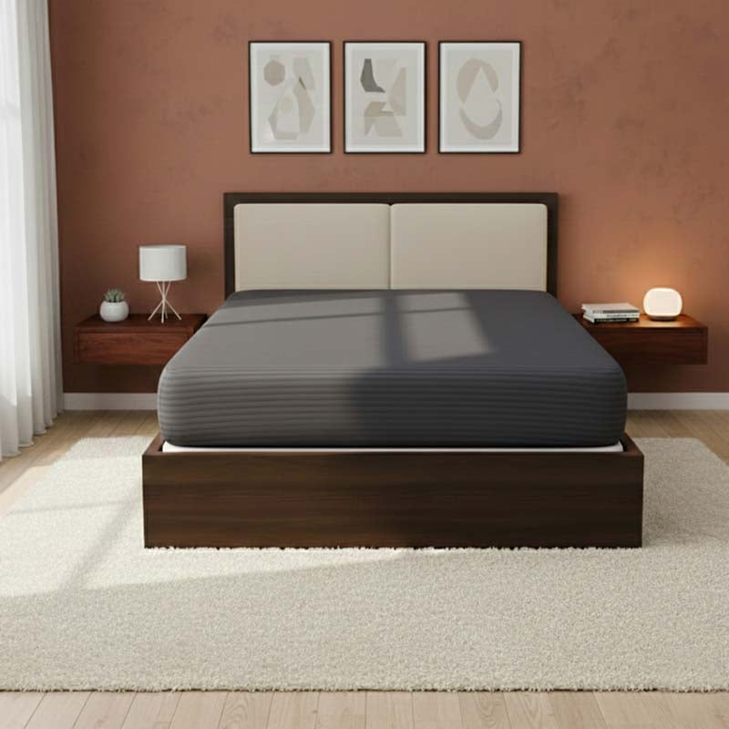 Satin Stripe Soft Touch Fitted Sheet 40cm Extra Deep Skirt Bed Linen