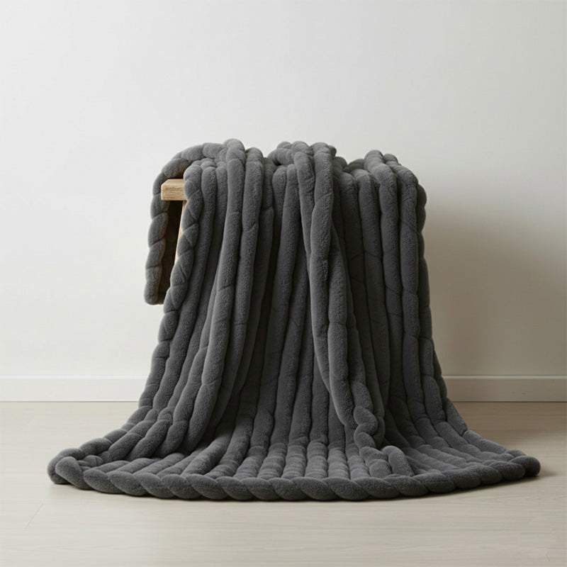 Luxury Big Cord Blanket Thick Ribbed Throw Ultimate Comfort Warmth