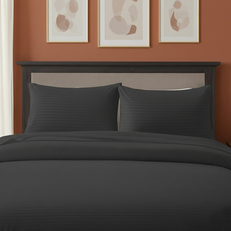 Microfibre Soft Touch Satin Stripe Housewife Pillowcase Pair