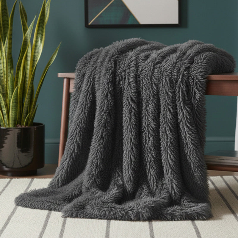 Cuddly Extra Fluffy Throw Ultra Soft Plush Blanket for Sofa Bed Home Decor