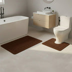 2 Piece Box Design Bath Mat Set Soft Absorbent Non-Slip Bathroom Mats