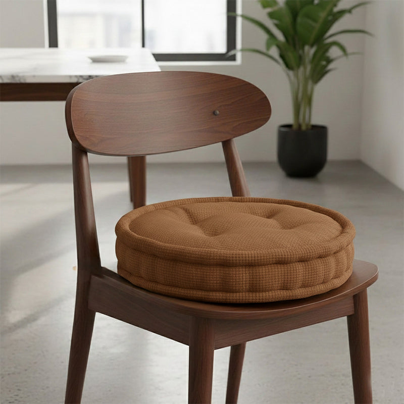 Teddy Fabric Round Booster Cushion Soft Seat Riser Pad for Dining Chair