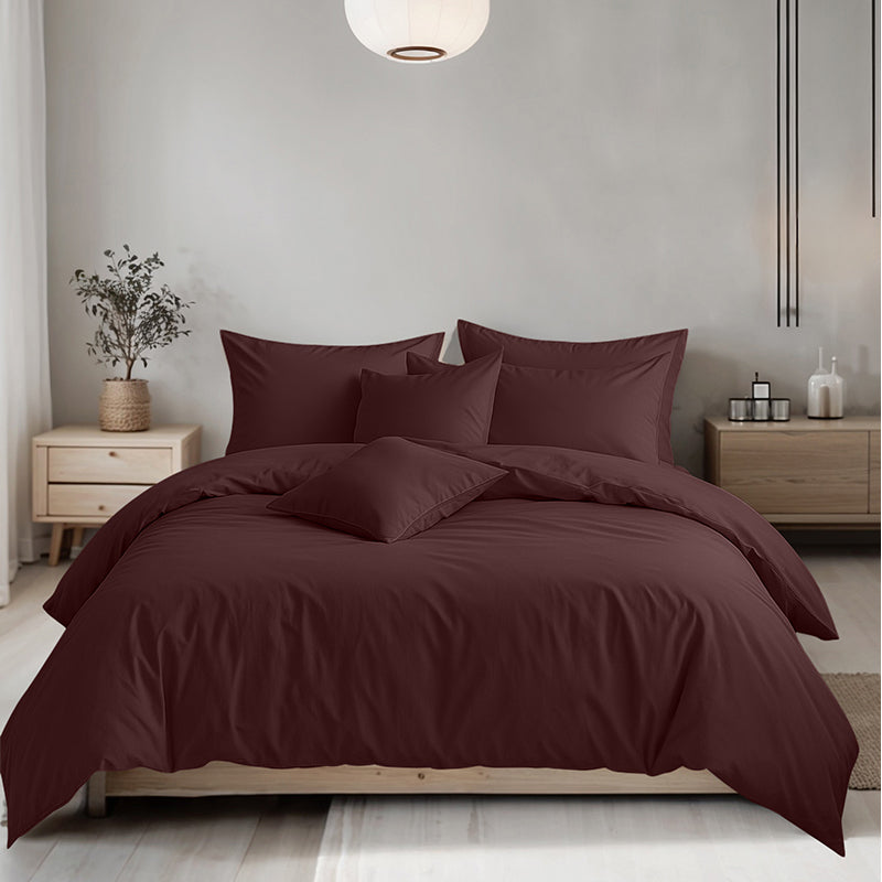 Plain Dyed Easy Care Polycotton Duvet Cover And Pillowcases Set Bed Linen