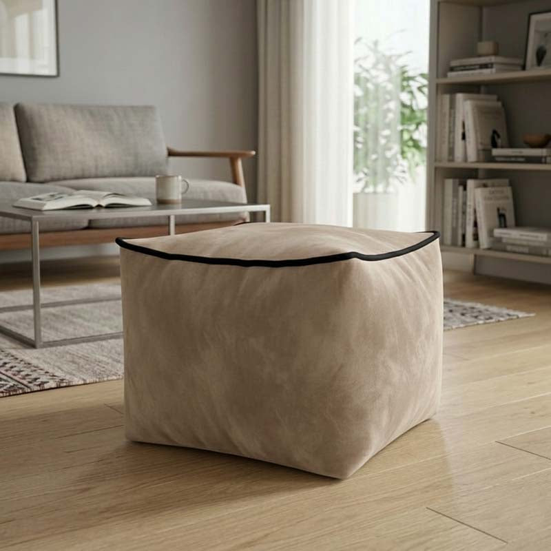 Luxury Velvet Cube Bean Bag Ottoman Soft Plush Velvet Stool Pouffe