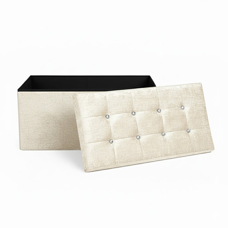 Crushed Velvet Rectangle Storage Box with Lid Elegant Organizer for Any Room