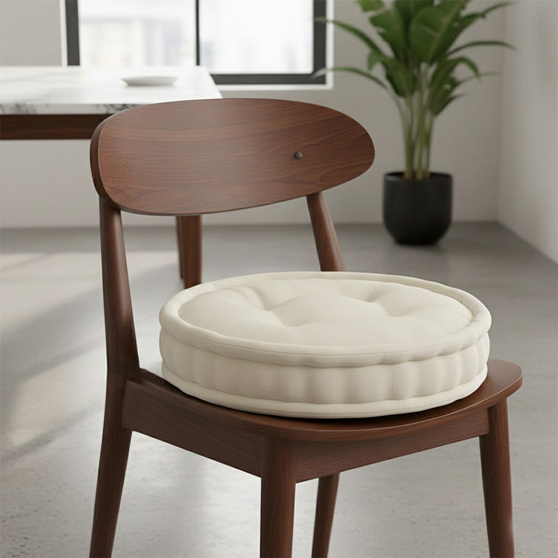 Teddy Fabric Round Booster Cushion Soft Seat Riser Pad for Dining Chair