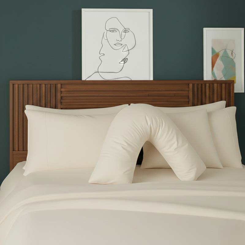 V Shape Pillowcase for Support Maternity Pillows Polycotton Easy Care