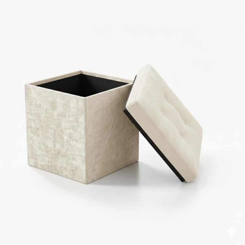 Crushed Velvet Square Storage Box with Lid Elegant Organizer for Any Room