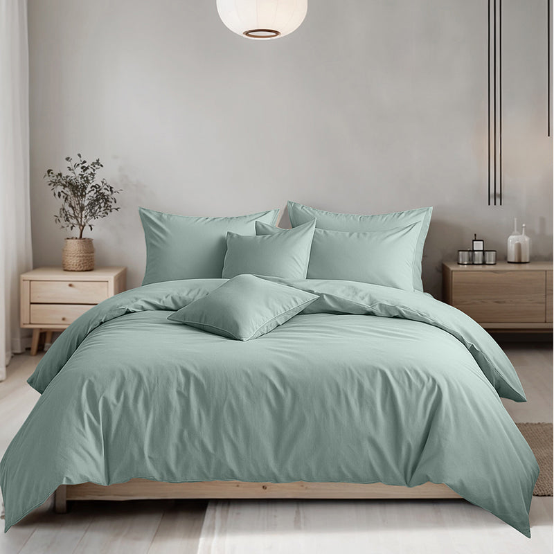 Plain Dyed Easy Care Polycotton Duvet Cover And Pillowcases Set Bed Linen