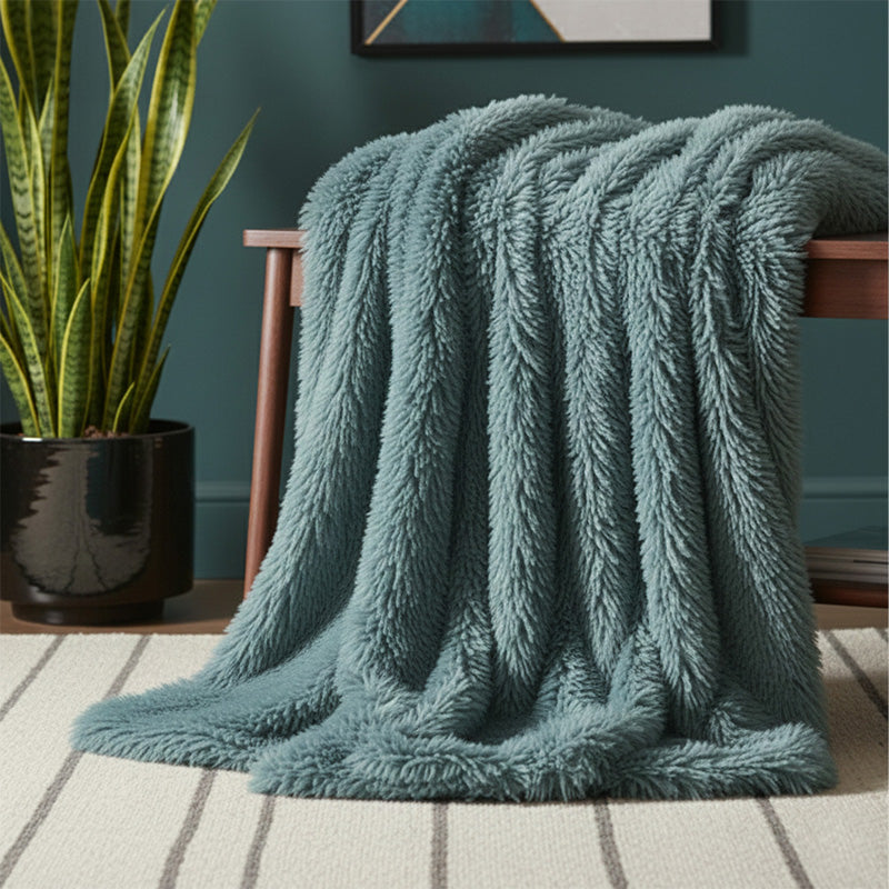 Cuddly Extra Fluffy Throw Ultra Soft Plush Blanket for Sofa Bed Home Decor