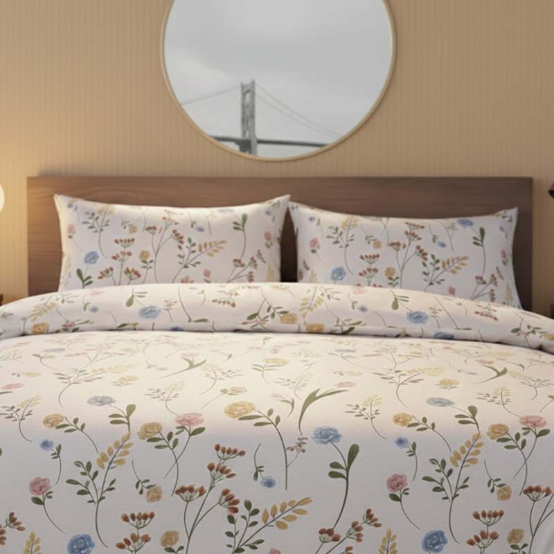 Floral Complete Bedding Set Duvet Cover Set Pillowcase Fitted Sheet