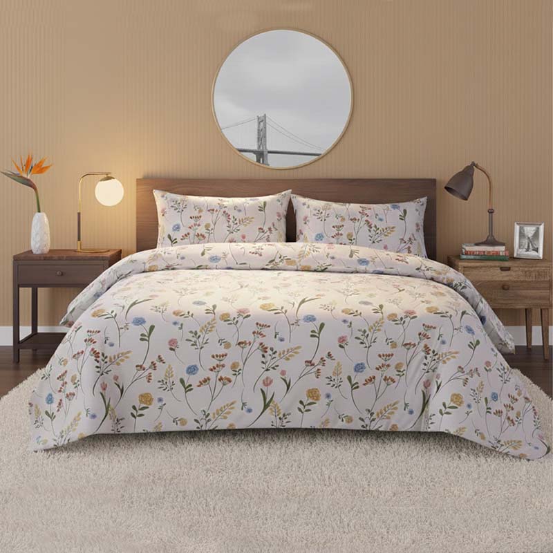 Floral Complete Bedding Set Duvet Cover Set Pillowcase Fitted Sheet