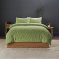 Ultra Soft Teddy Duvet Cover Set Daisy Embossed Cozy Fleece Bedding