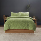 Ultra Soft Teddy Duvet Cover Set Daisy Embossed Cozy Fleece Bedding