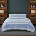 Duvet Cover And Pillowcase Set Black Stripe Monochrome Design Polycotton Bed Linen