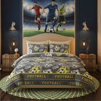 Football Kids Bedding Set Sporty Soccer Design for Boys and Girls