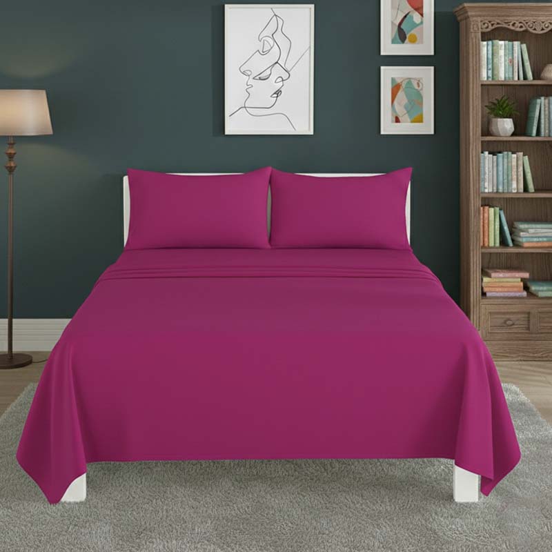 Easy Care Flat Bed Sheet Polycotton Durable Low Maintenance Bedding