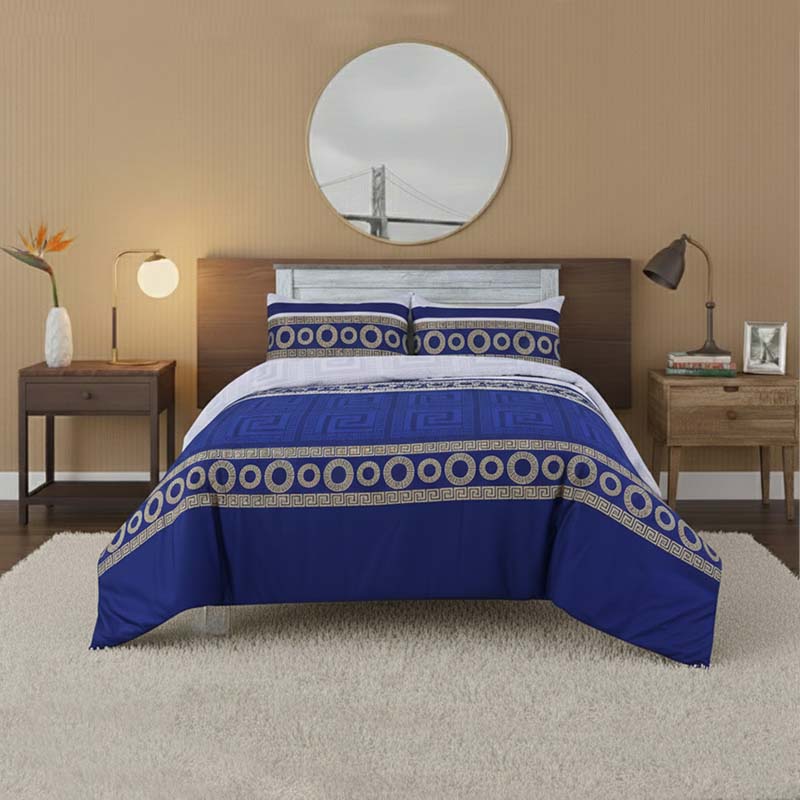 Greek Design Complete Bedding Set Duvet Cover Pillowcase Fitted Sheet