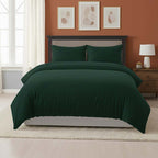 Embossed Stripe Duvet Cover Soft Microfibre Bedding with Pillowcases
