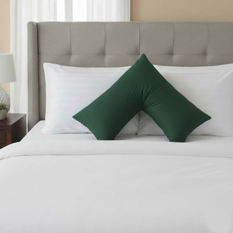 Microfibre Soft Touch V Shape Satin Stripe Pillowcase