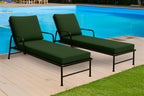 Sun Lounger Outdoor Garden Deck Bed Cushion Waterproof Recliner Pad Removable Cover