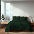 Duvet Cover And Pillowcase Set Pink Teal White Green Silver Frilled Design Polycotton Linen