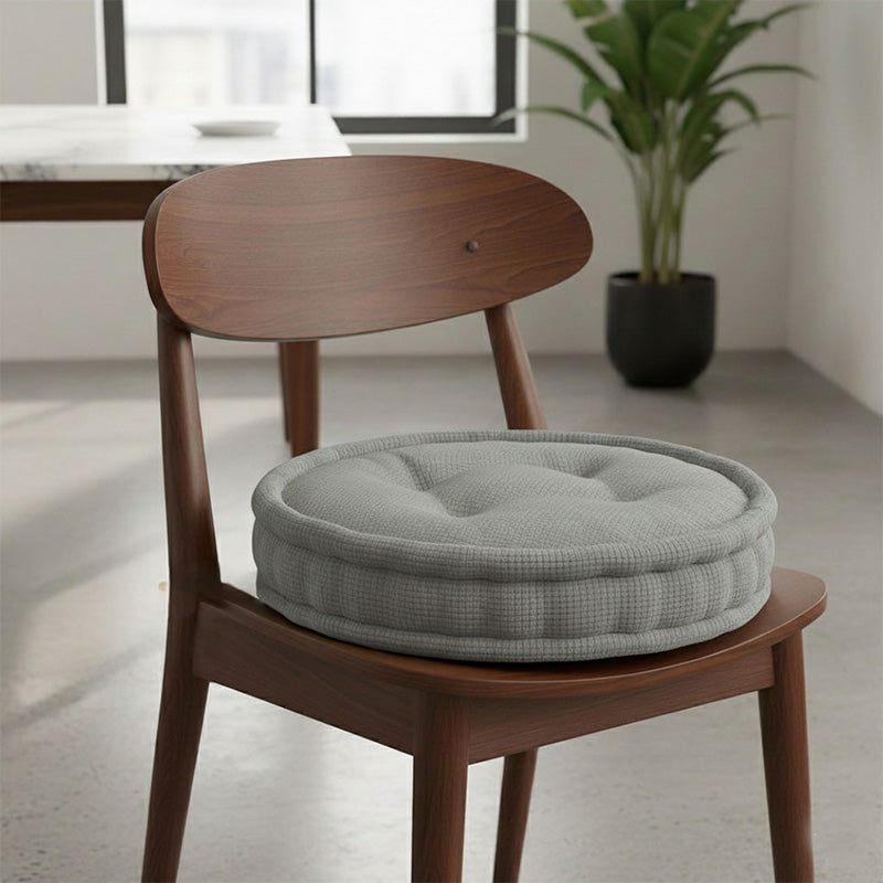 Teddy Fabric Round Booster Cushion Soft Seat Riser Pad for Dining Chair