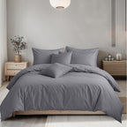 Plain Dyed Easy Care Polycotton Duvet Cover And Pillowcases Set Bed Linen