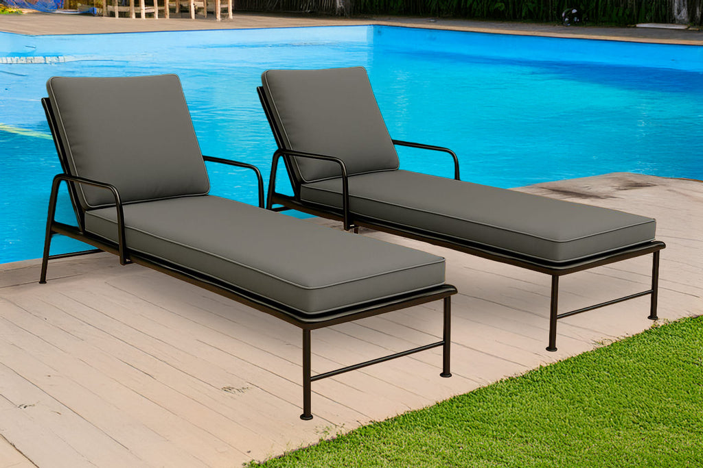 Sun Lounger Outdoor Garden Deck Bed Cushion Waterproof Recliner Pad Removable Cover
