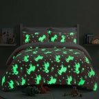 Glow in the Dark Teddy Unicorn Design Bedding Cute Kids Duvet Set
