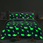 Glow in the Dark Teddy Dinosaur Design Bedding Cute Kids Duvet Set