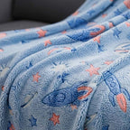 Glow in the Dark Outerspace Blanket Soft Galaxy Night Sky Throw for Kids
