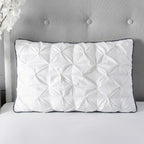 Luxury White Tufted Pintuck Pleat Pillow Soft Hypoallergenic Pillow
