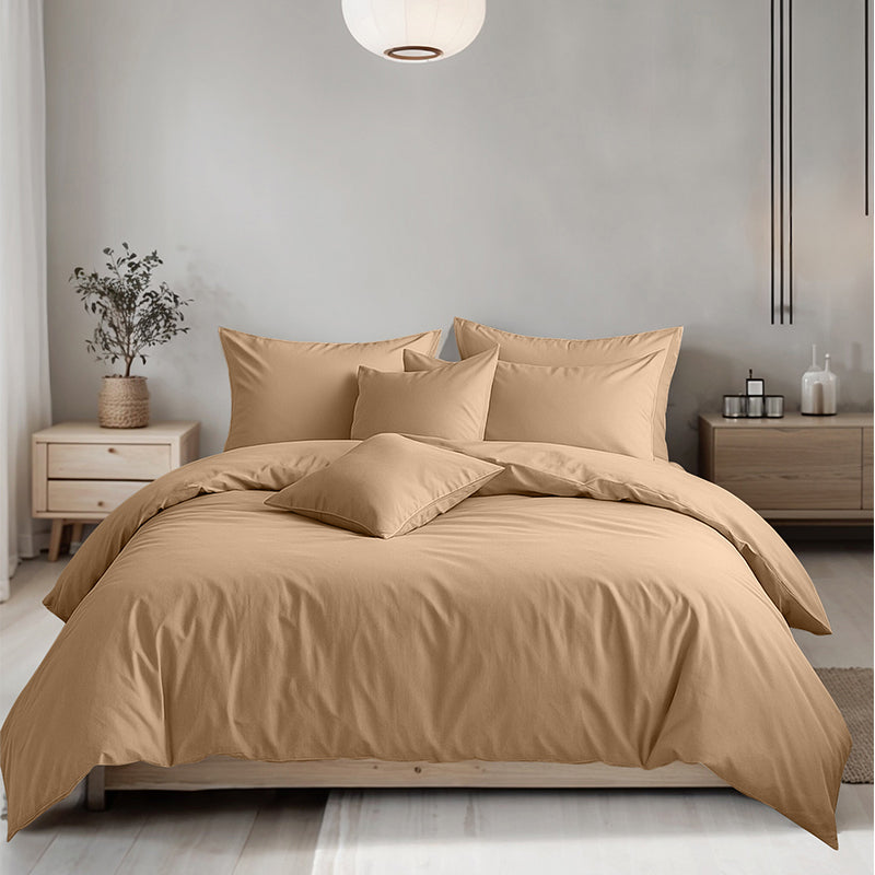Plain Dyed Easy Care Polycotton Duvet Cover And Pillowcases Set Bed Linen