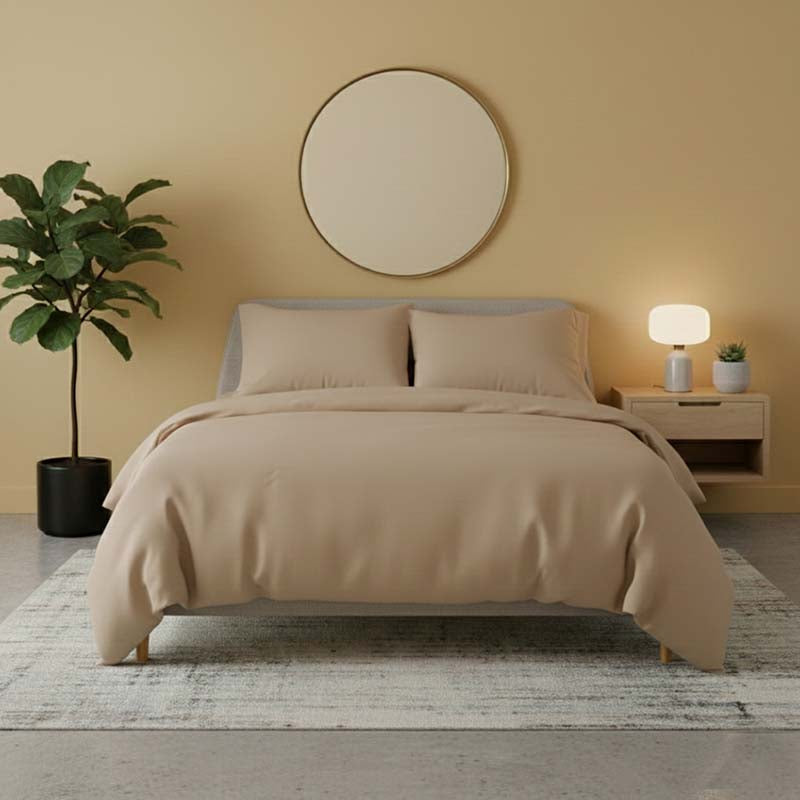 Flannelette Cotton Duvet Cover Set Soft Brushed Warm Bedding Set