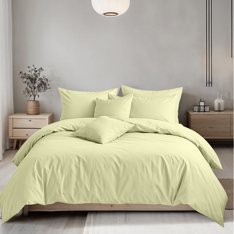 Plain Dyed Easy Care Polycotton Duvet Cover And Pillowcases Set Bed Linen